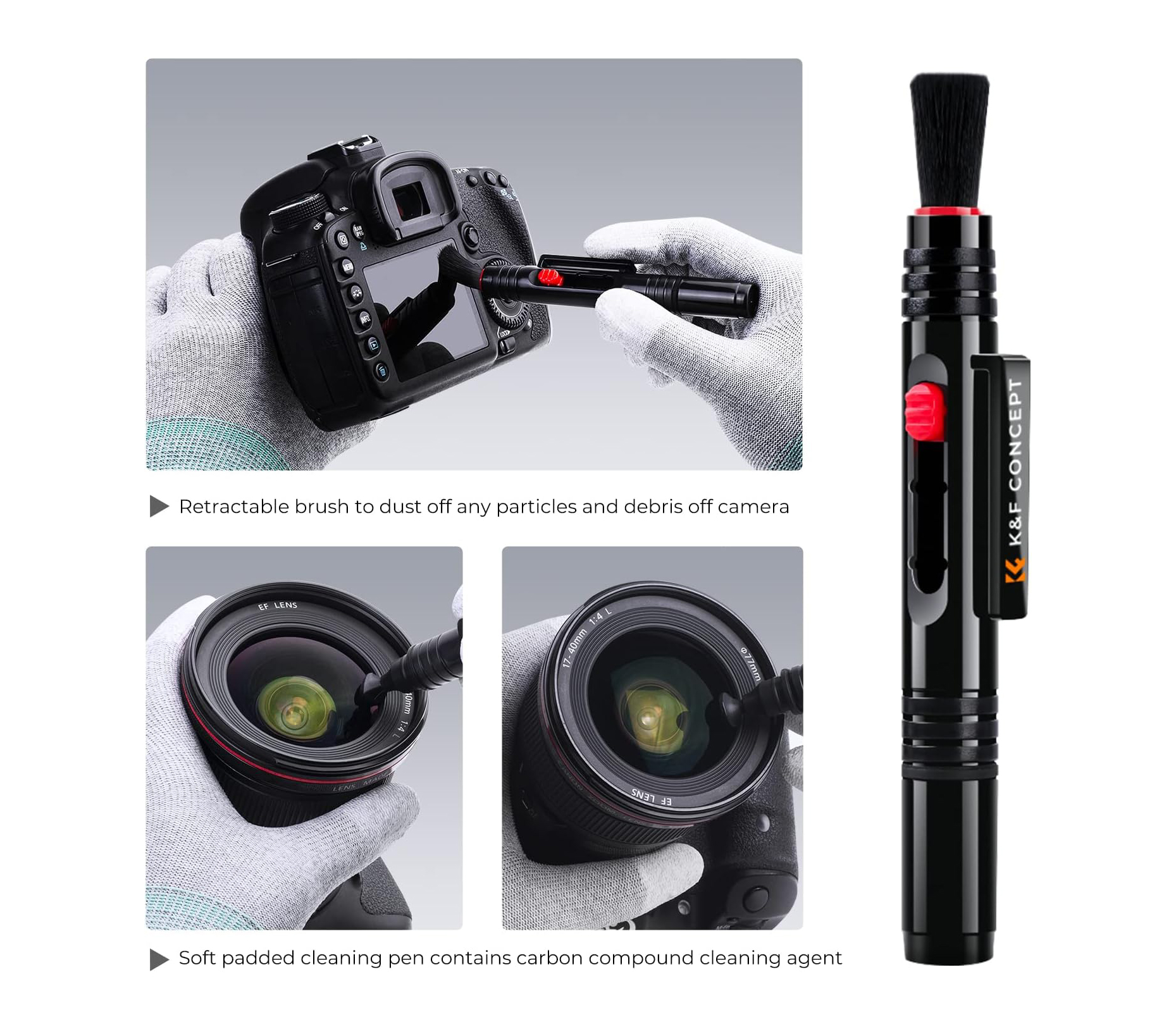 Чистящий карандаш для оптики K&F Concept 1691, с двусторонней насадкой