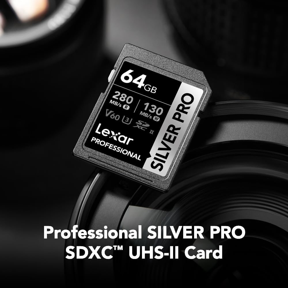 Карта памяти Lexar SDXC 64GB Professional Silver PRO UHS-II U3 V60 (280/130 MB/s)