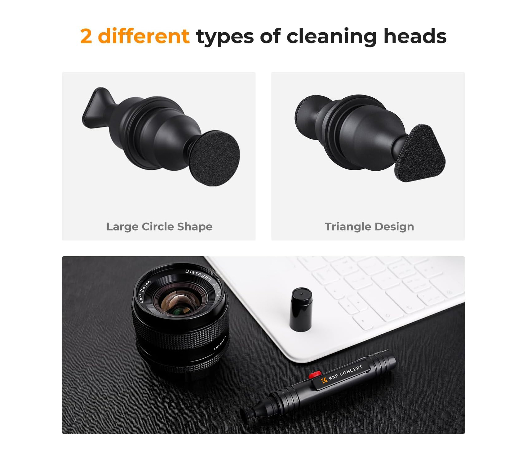 Чистящий карандаш для оптики K&F Concept 2146, с двусторонней насадкой, комплект 3 шт