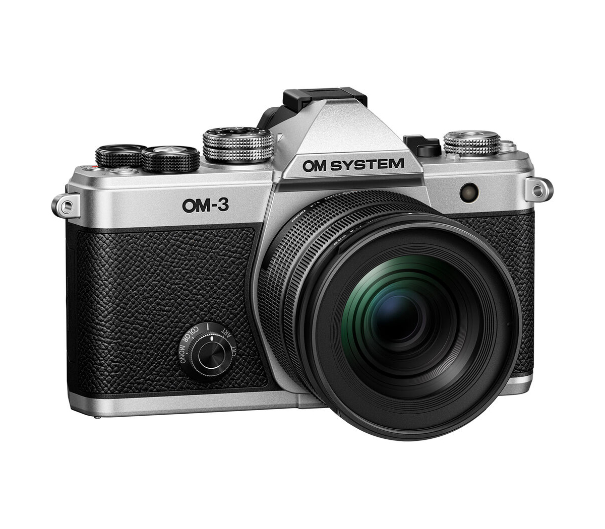 Беззеркальный фотоаппарат OM System OM-3 Kit серебристый + 12-45mm f/4.0 Pro, черный