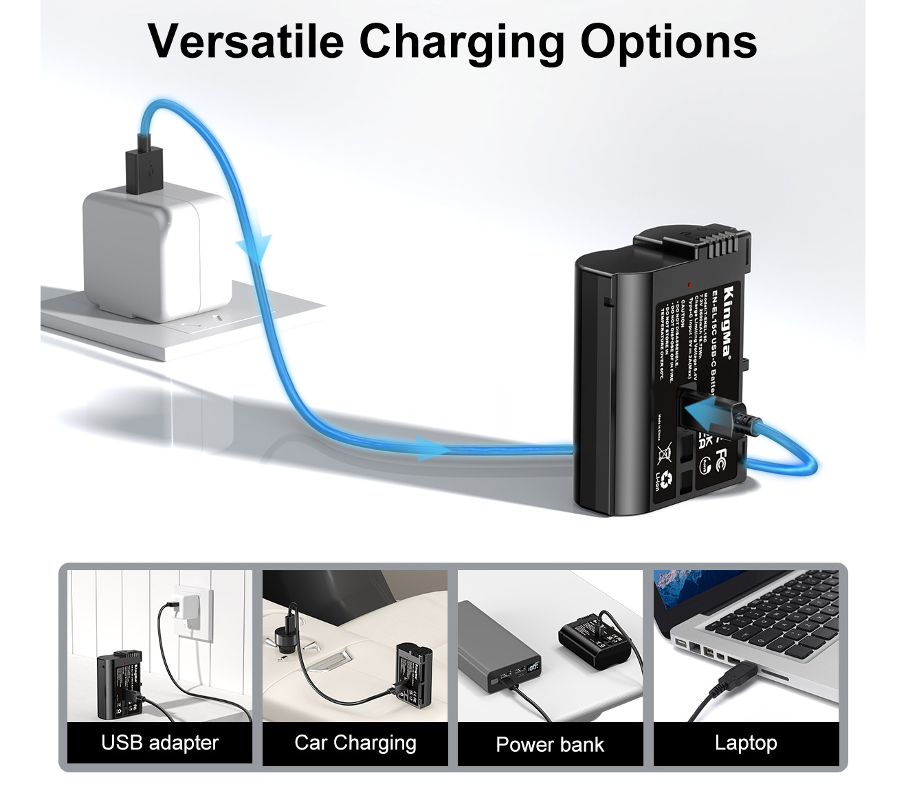 Аккумулятор Kingma EN-EL15c c портом зарядки USB-C, 2600 мАч