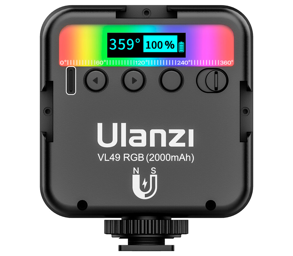 Осветитель Ulanzi VL49 RGB Fill Light V2, 6 Вт, 2500-9000К, светодиодный