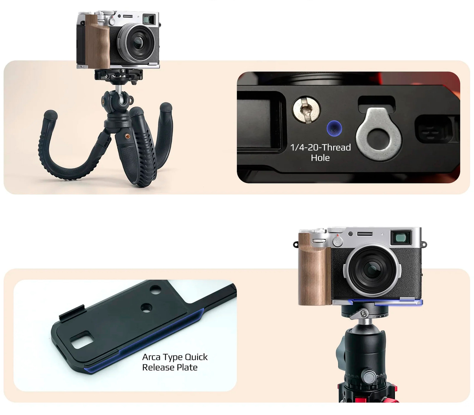 Рукоятка Freewell L Bracket Premium Grip для Fujifilm X100VI, серебристая