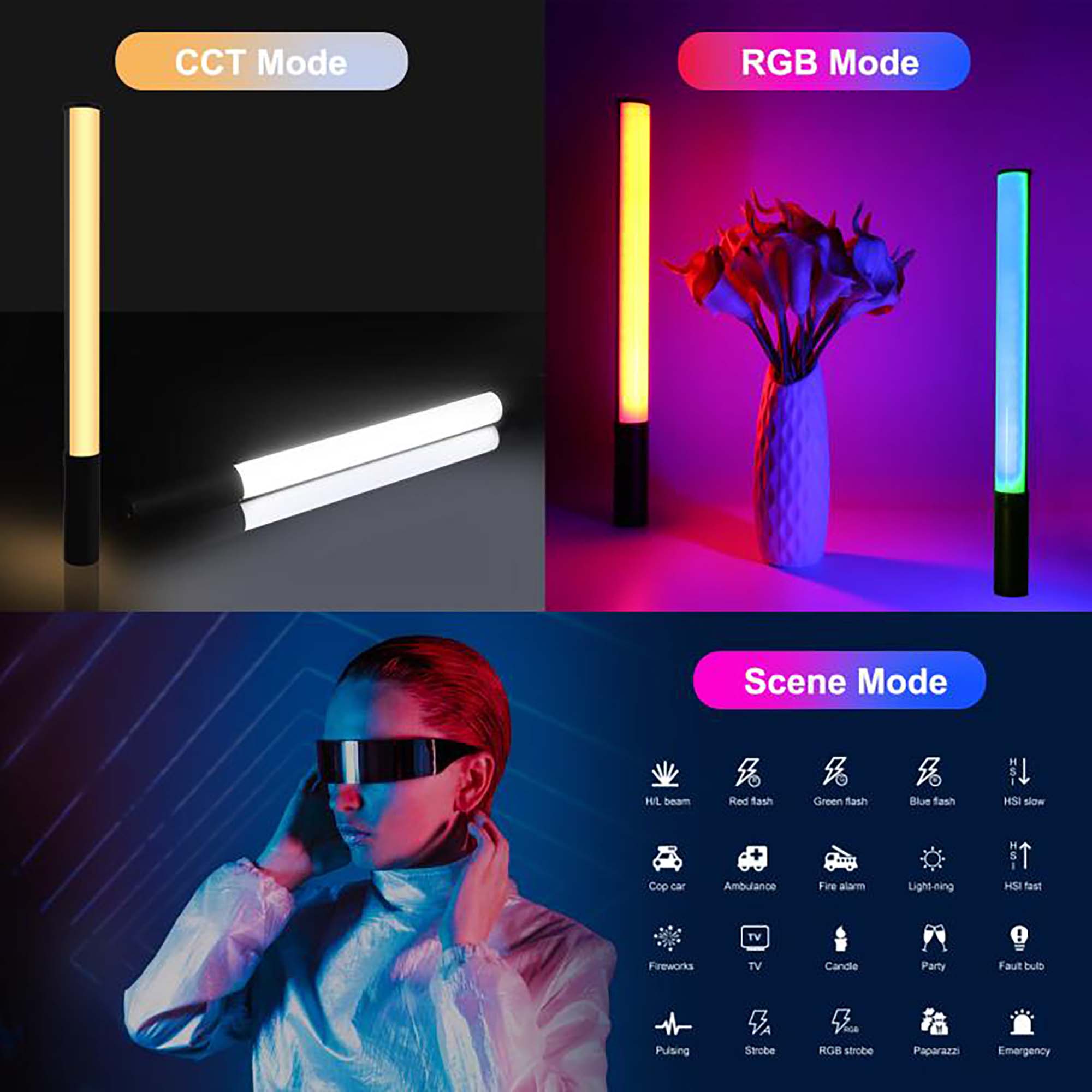 Осветитель-стик Puluz PU4140, RGB, 132 светодиода