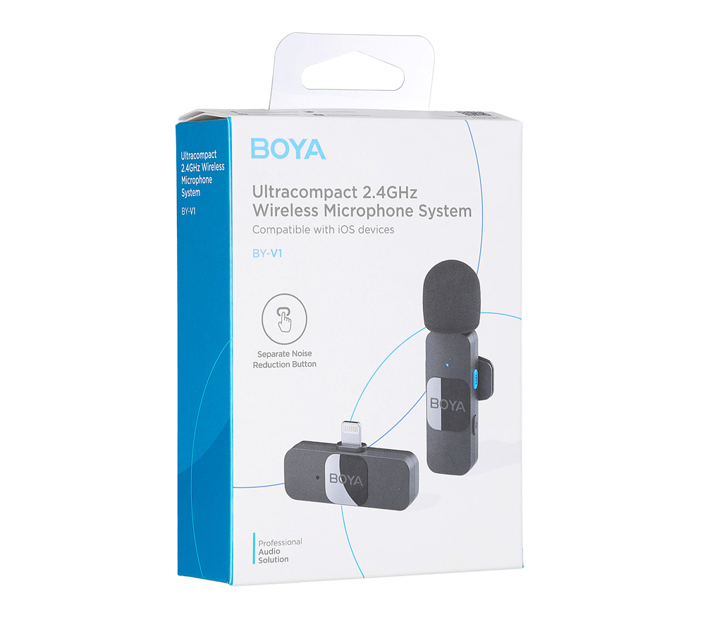 Беспроводная система Boya BY-V1, 2.4 ГГц, TX+RX, Lightning (уцененный)