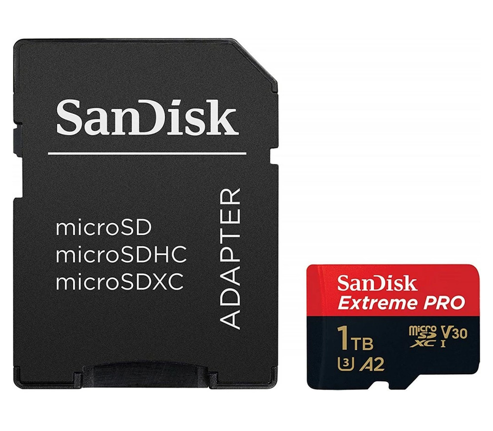 Карта памяти SanDisk MicroSDXC 1TB Extreme Pro UHS-I  A2 V30 U3 200/140MB/s + SD-адаптер (уцененный)