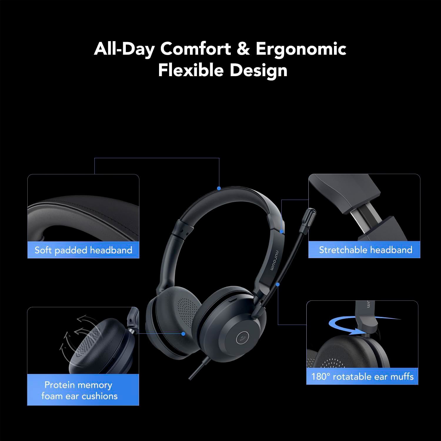 Проводная гарнитура Nearity Nuroum HP21 Business Headset, USB-A/-C, стерео