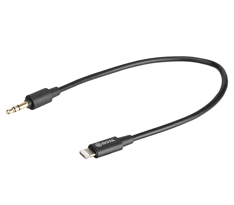 Адаптер Boya BY-K1 с 3.5мм TRS на Lightning (MFi)