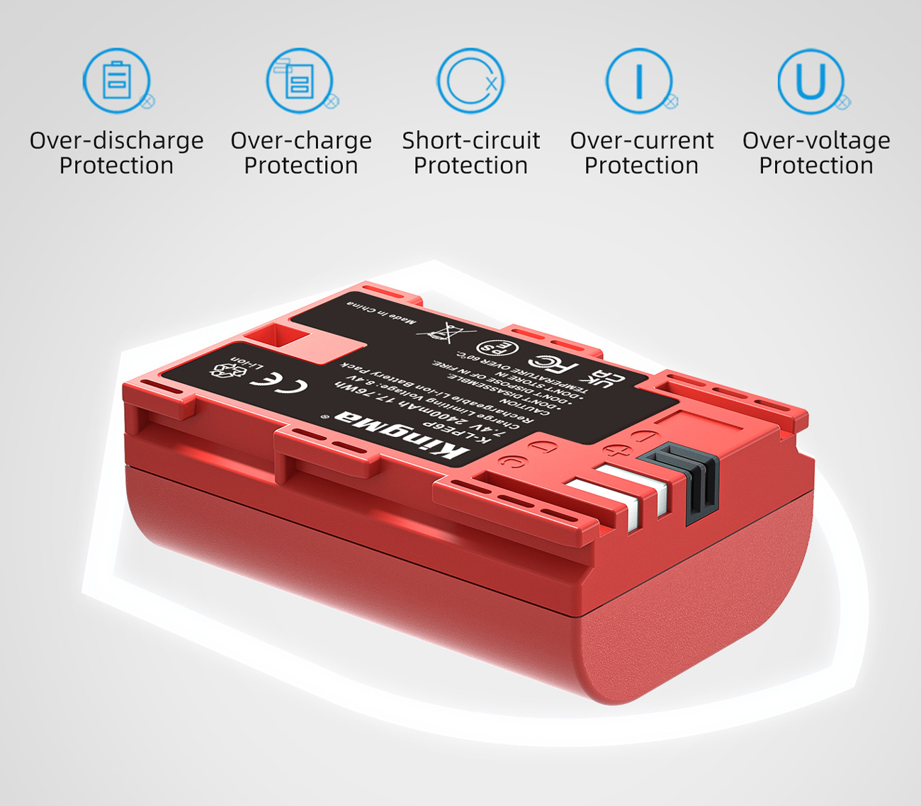 Аккумулятор Kingma LP-E6P, с защитным кейсом, 2400 мАч