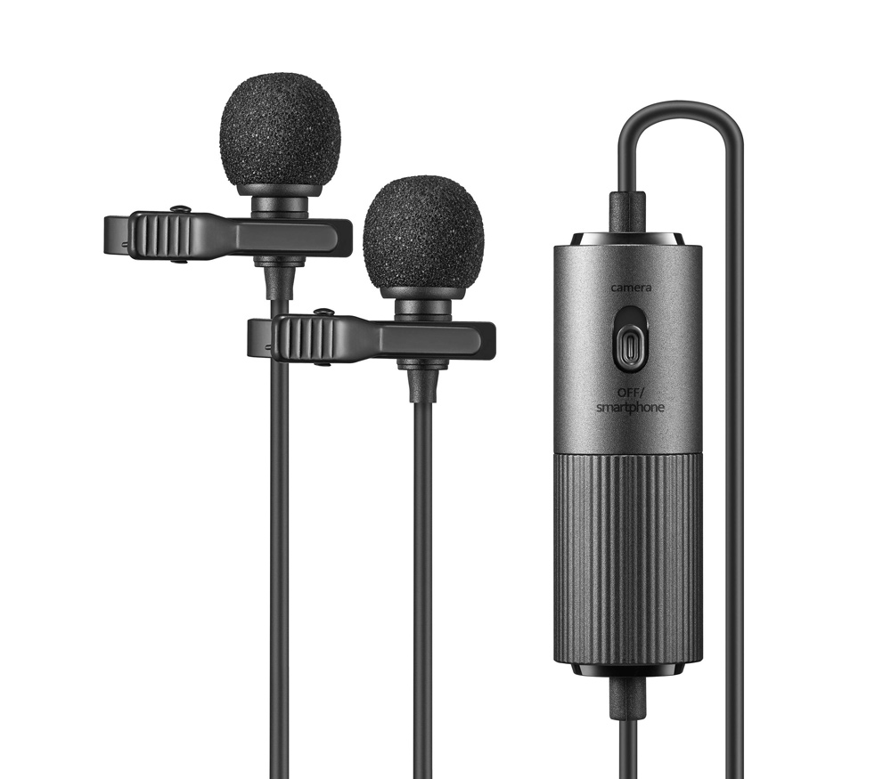 Микрофон Godox LMD-40C двойной петличный, 3.5 мм TRS / TRRS, кабель 4 м