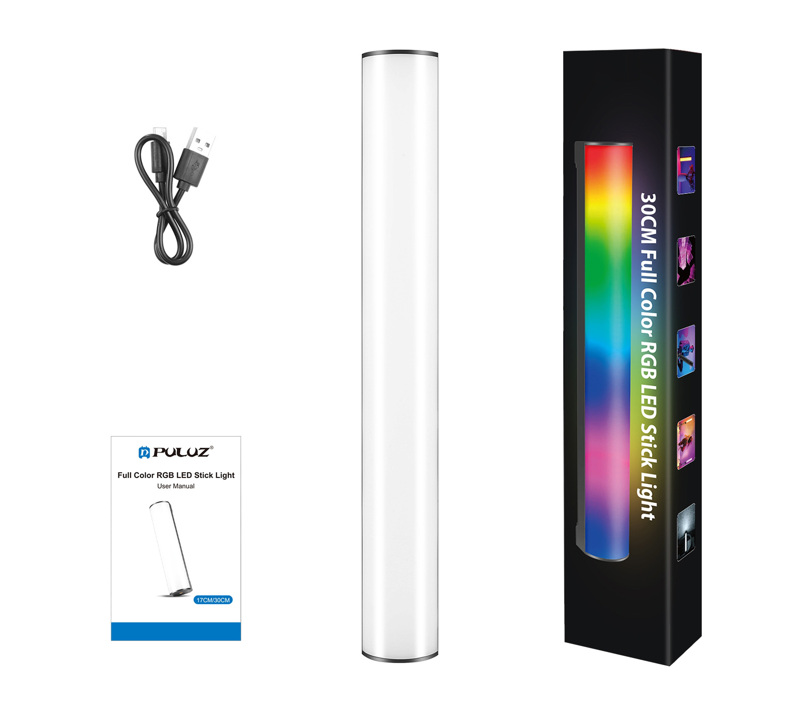 Осветитель Puluz PU4139, RGB, 2500-9000К, 10 Вт, длина 30 см