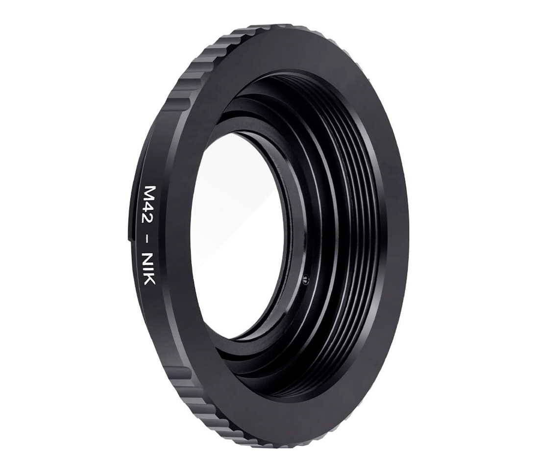 Адаптер K&F Concept M42-NIK, для объективов M42 на камеры Nikon F, с линзой