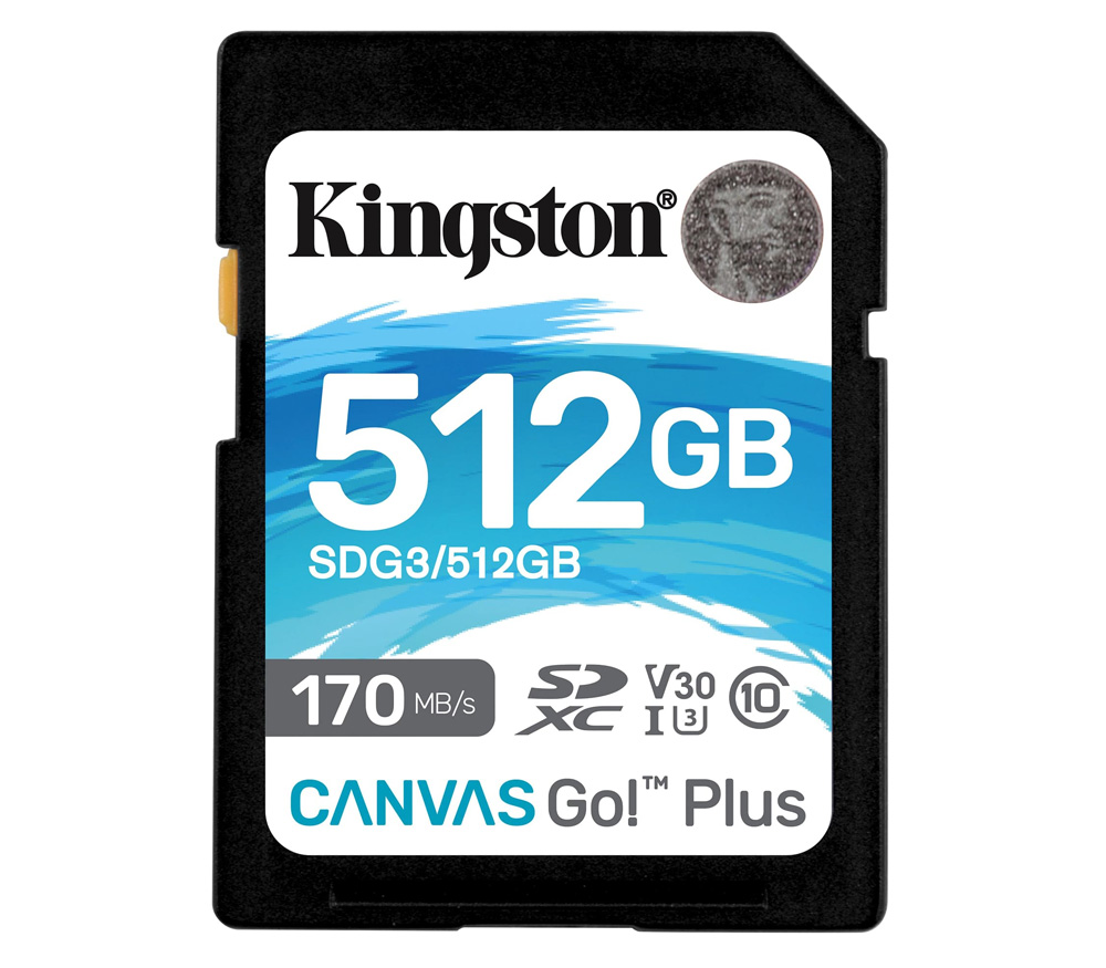 Карта памяти Kingston SDXC 512GB Canvas Go Plus UHS-I Class U3 V30 90/170Mb/s