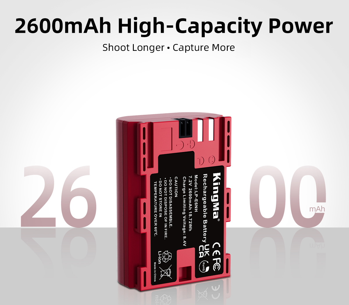 Аккумулятор Kingma LP-E6NH с защитным кейсом, 2600 мАч