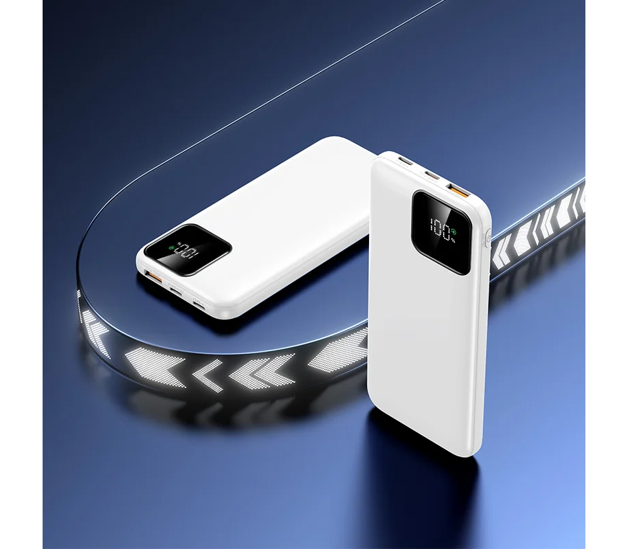 Внешний аккумулятор Aksberry E101 Violet, 22.5 Вт, 10 000 мАч, белый