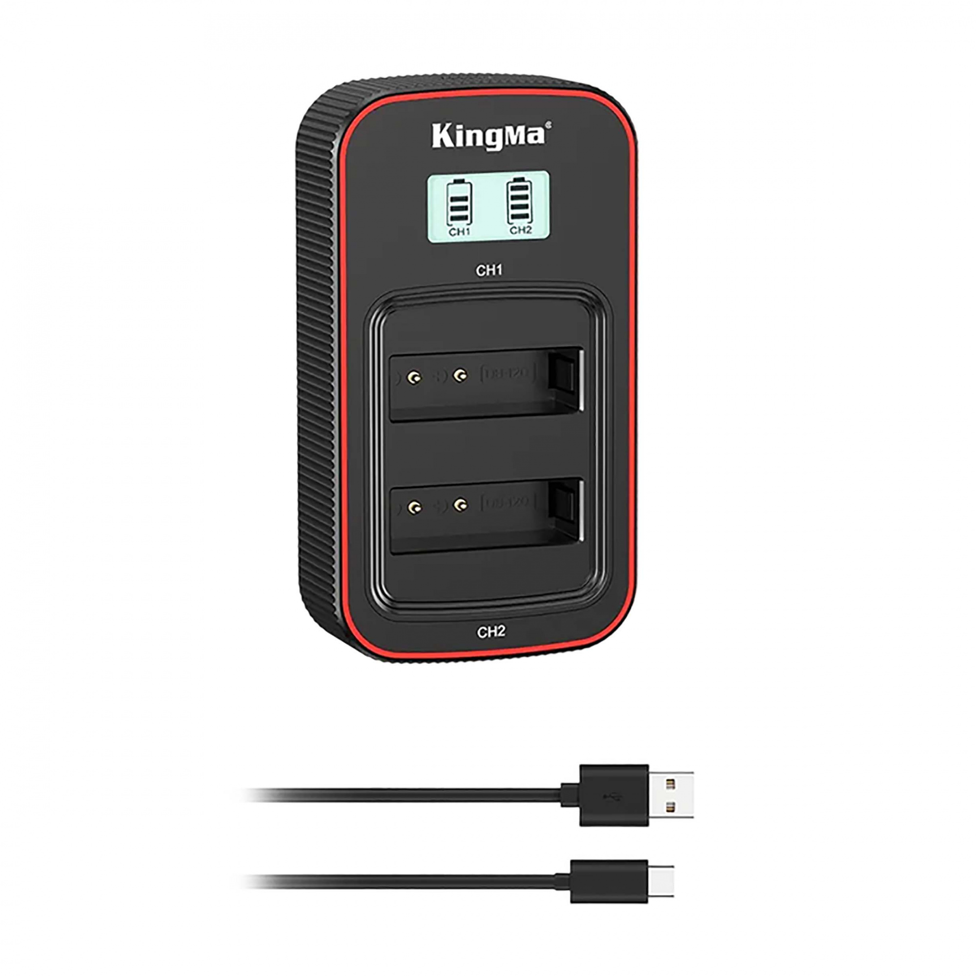 Зарядное устройство Kingma BM058-DB120 для 2х Ricoh DB-120, USB, с дисплеем