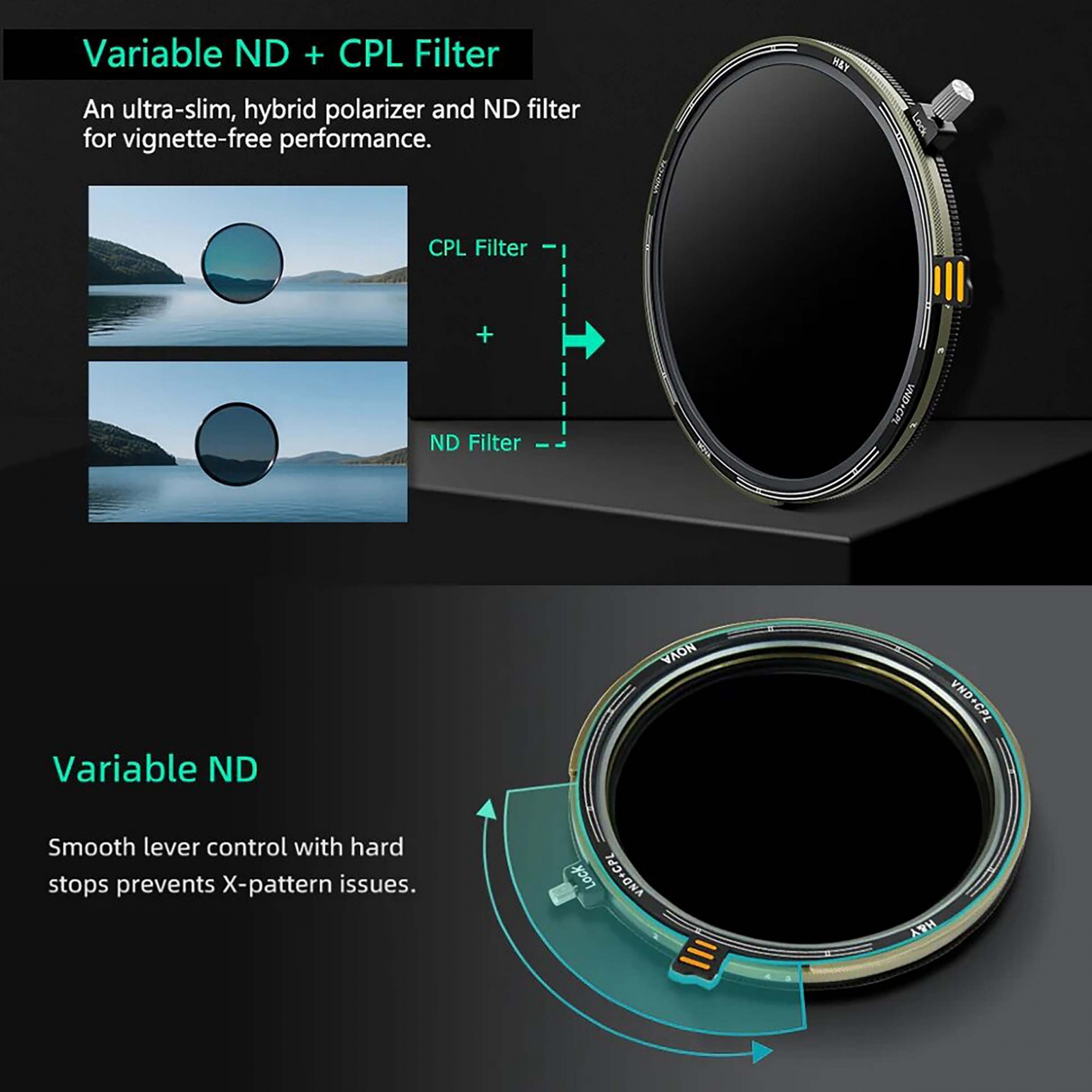 Светофильтр H&Y Nova series HD, ND3-32+CPL, диаметр 82 мм