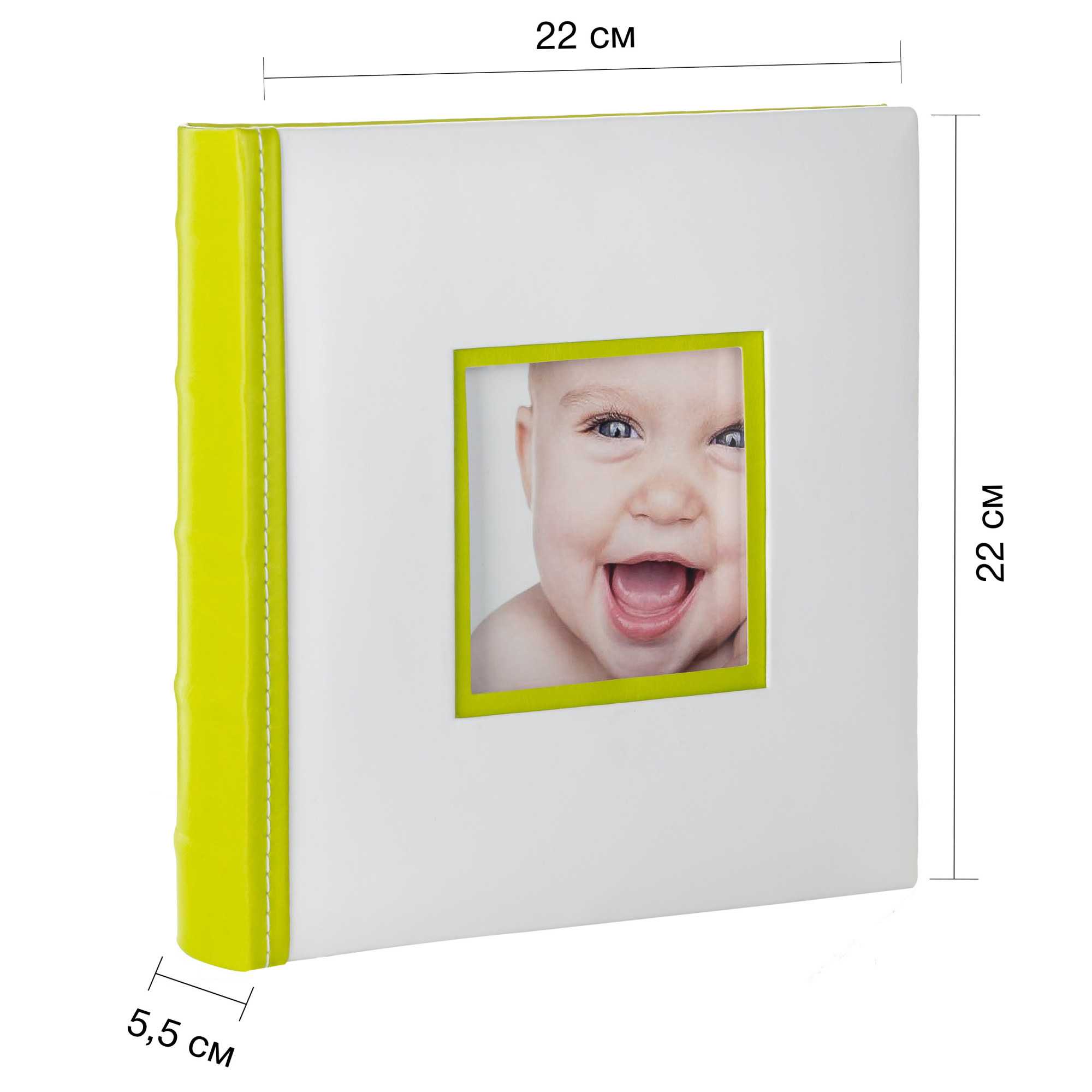 Фотоальбом Fotografia 10x15 см 200 фото, книжный переплет, зеленый, FA-EBBM200-838