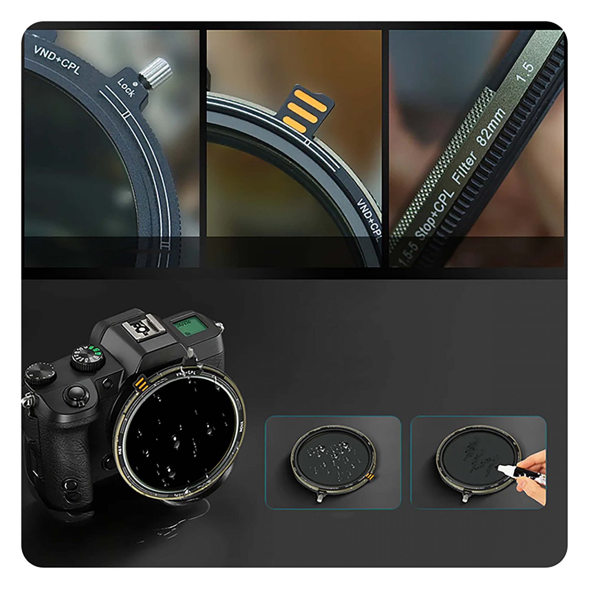 Светофильтр H&Y Nova series HD, ND3-32+CPL, диаметр 82 мм